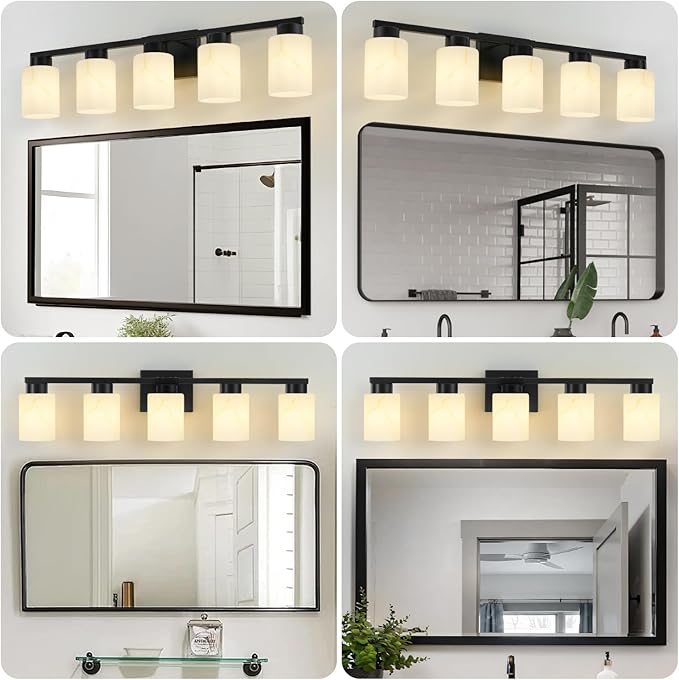 5-Light Bathroom Light Fixtures, Modern Vanity Lights, Living Room, E26 Base - Image 3