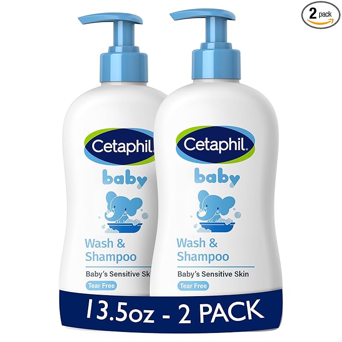 Cetaphil Baby Wash & Shampoo, 13.5oz Pack of 2, Hypoallergenic, Gentle Enough by Cetaphil
