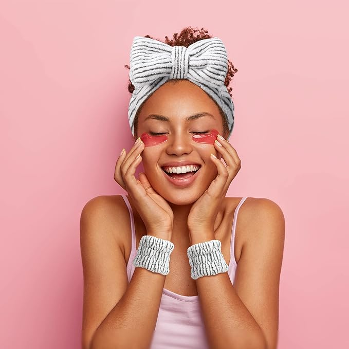 Hanaive 3 Pcs Spa Headband and Wristbands Set - Image 4