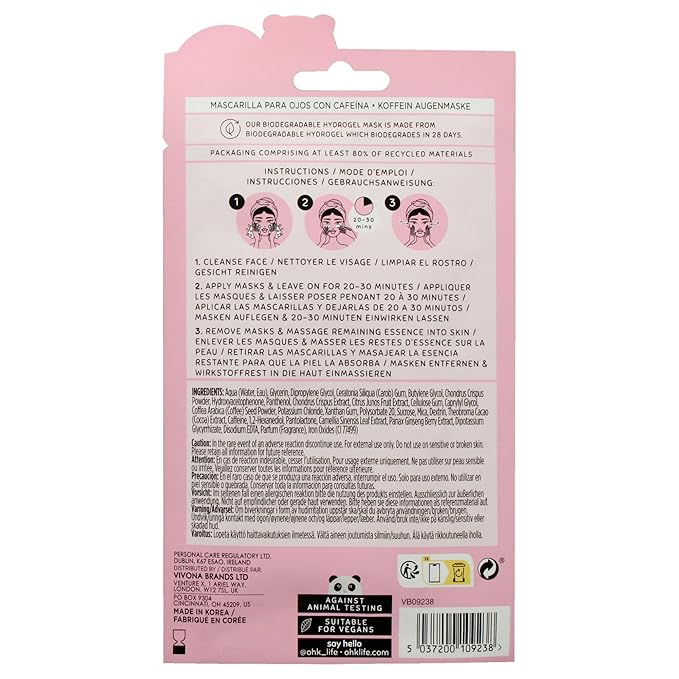 Oh K! Eye Mask - Caffeine - Hydrating Under Eye Patches - Image 2