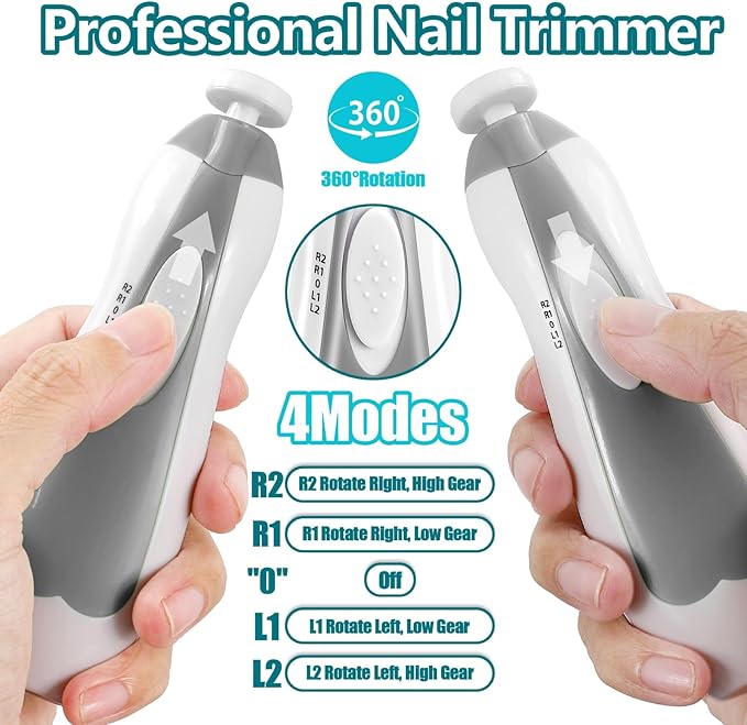Qunlions life Baby Nail Trimmer Electric, 6 in 1 Rechargeable Baby Nail - Image 4