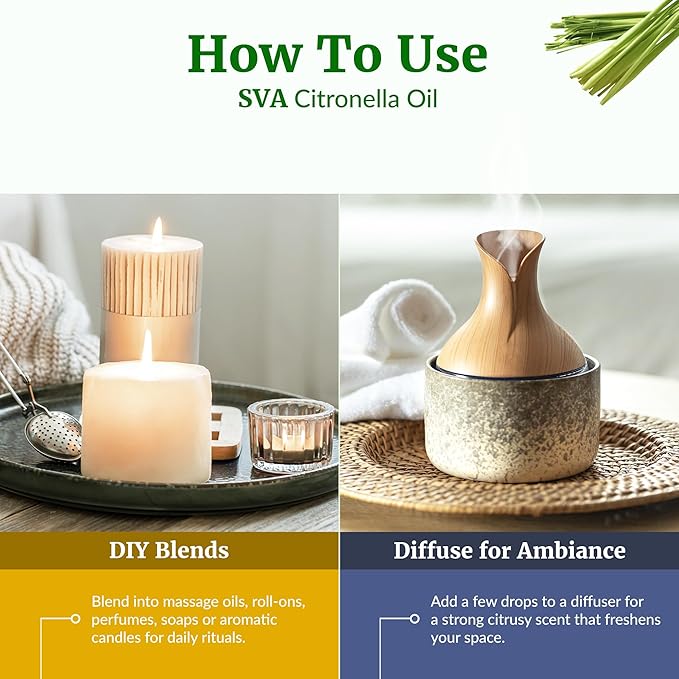 SVA Citronella Essential Oil – 4 Fl Oz – 100% Natural Citronella Oil - Image 6