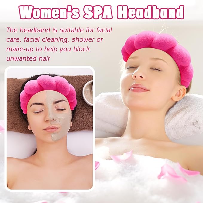 Zkptops Spa Headband for Women Sponge Makeup Skincare Headband Washing Face - Image 3