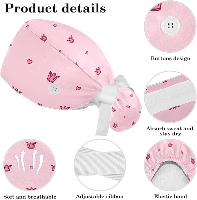Women's Working Caps with Scrunchies Tarot Pattern Background Lace-Up Hat - Image 4