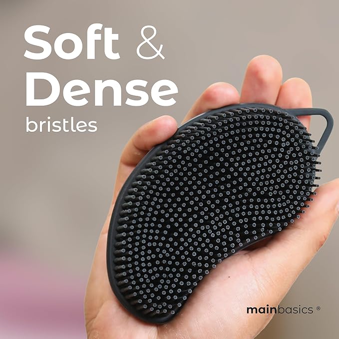 MainBasics Silicone Body Scrubber Dual-Sided Shower Loofah and Scalp Scrubber - Image 3