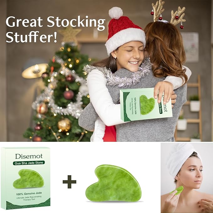 Disemot Gua Sha Facial Tools, Natural Anti-Aging Jade Beauty Skin-Care Tool - Image 6