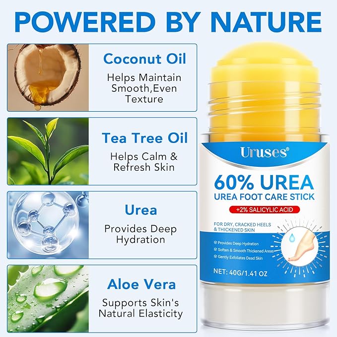 Uruses 2Pack Urea Cream 60% plus Salicylic Acid 2% Urea Foot Care Stick - Image 4