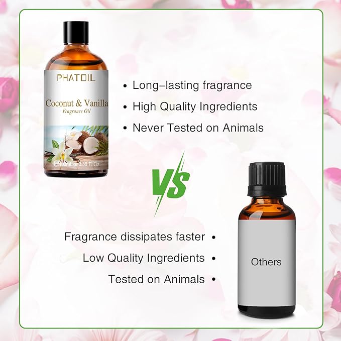 PHATOIL 3.38FL.OZ Coconut & Vanilla Fragrance Oils - Image 4