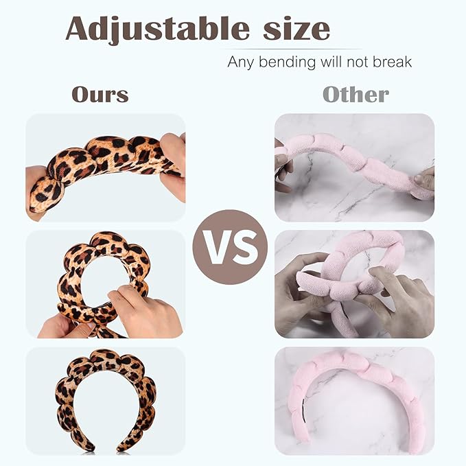 Ztomine Spa Headbands for Washing Face or Facial, Terry Cloth Headband Wash - Image 4