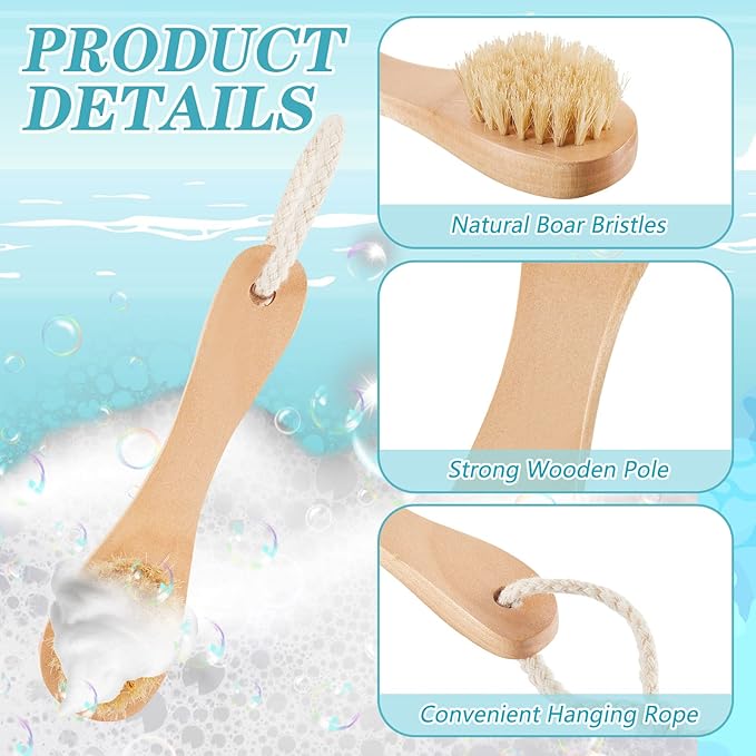 Nuanchu 6 Pcs Wooden Face Cleaning Brush Facial Exfoliator Brush Dry Scrubber - Image 3