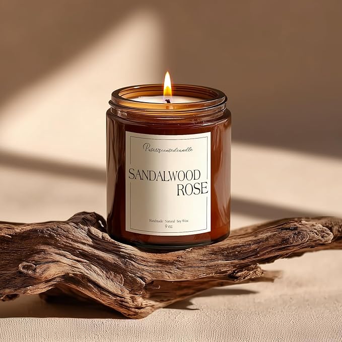 Sandalwood & Rose Scented Candles - Image 3