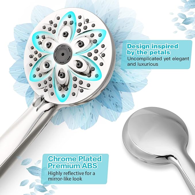 6-Setting Shower Head with Handheld, JDO High Pressure Hand held Shower Head - Image 3