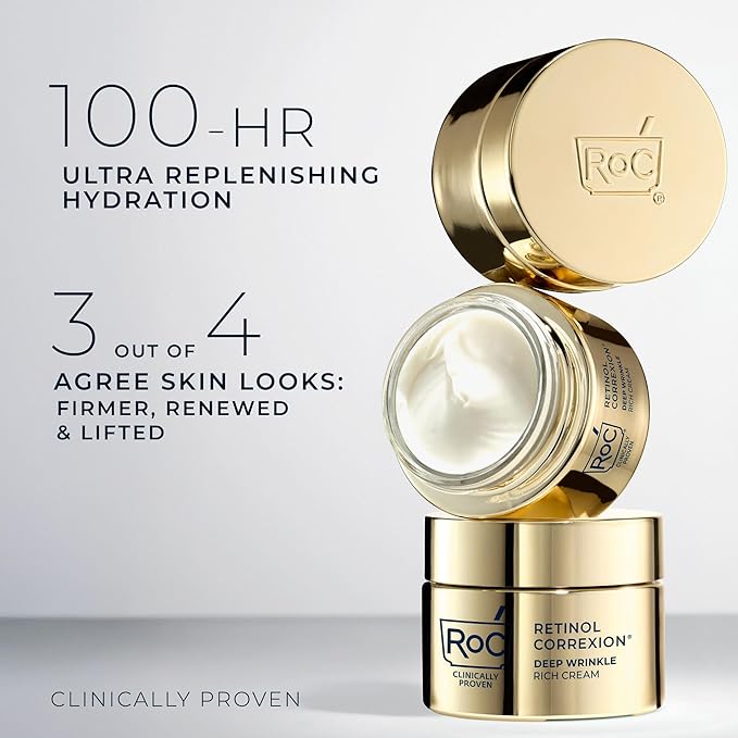 RoC Deep Wrinkle Rich Cream, Fragrance Free, Daily Anti-Aging Firming Cream - Image 3