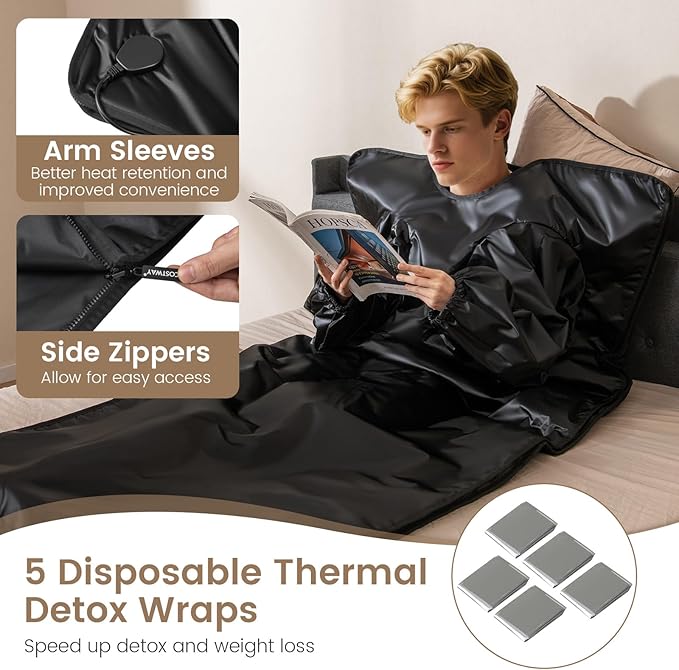 ARLIME Infrared Sauna Blanket, Portable Full-Body Home Sauna Blanket, 90-180°F - Image 6