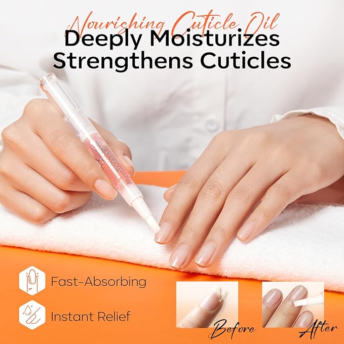 Modelones Nail Strengthener Kits Milky White Nail Polish Remover Pads Cuticle - Image 3