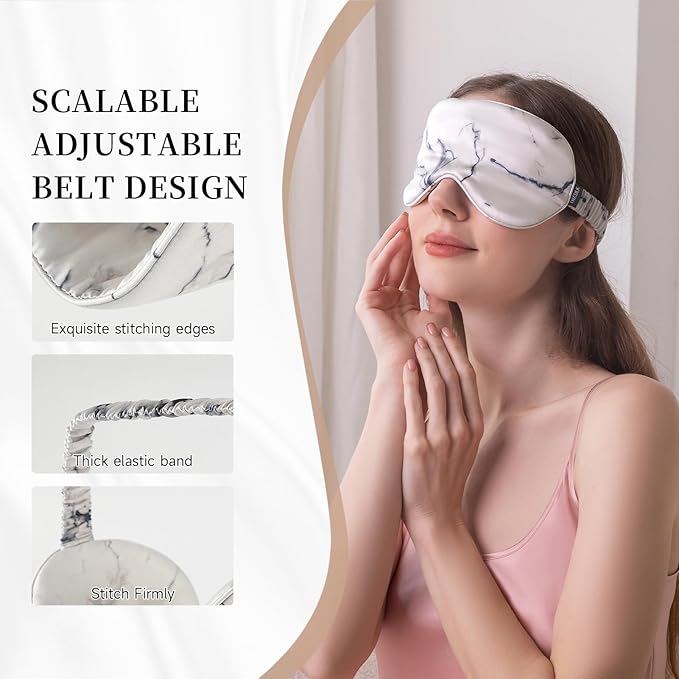 THXSILK Sleep Mask 100% 19 Momme Pure Mulberry Silk Super Smooth Cooling - Image 3