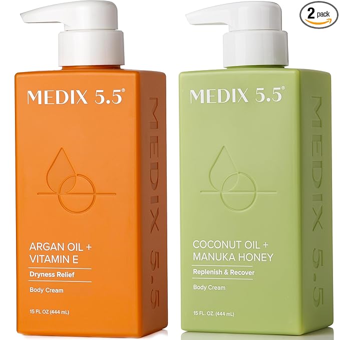 Medix 5.5 Argan Oil + Coconut Oil Skin Care Set Moisturizer Cream Body & Face by Medix55