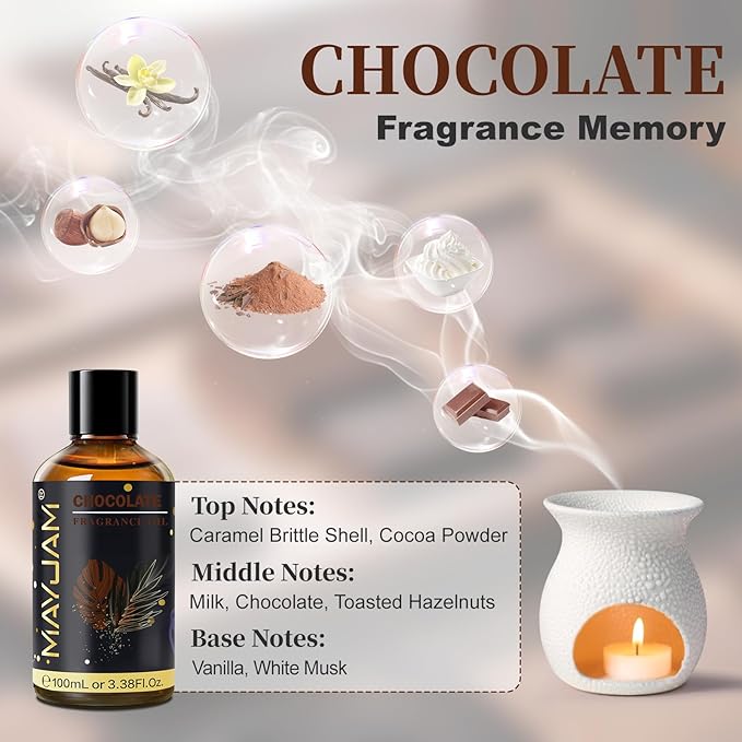 Chocolate Fragrance Oil Essential Oil, MAYJAM 3.38FL.OZ Chocolate Oil - Image 4