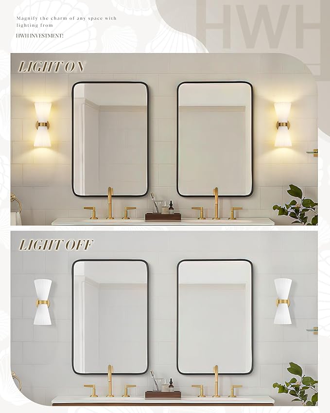 Modern Wall Sconce Set of 2, HWH 2-Light Up Down Wall Light Indoor Vanity Wall - Image 5