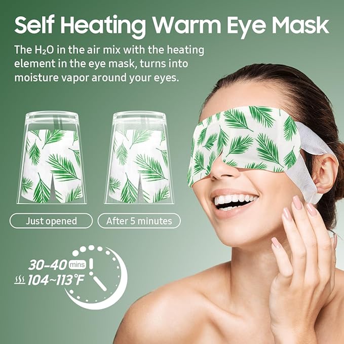BeHoomi Steam Eye Mask, Self Heating Disposable SPA Warm Compress - Image 5
