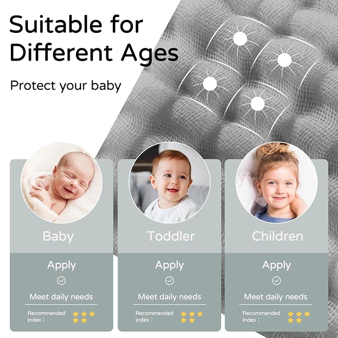 Yoofoss Hooded Baby Towels for Newborn 2 Pack 100% Muslin Organic Cotton Baby - Image 5