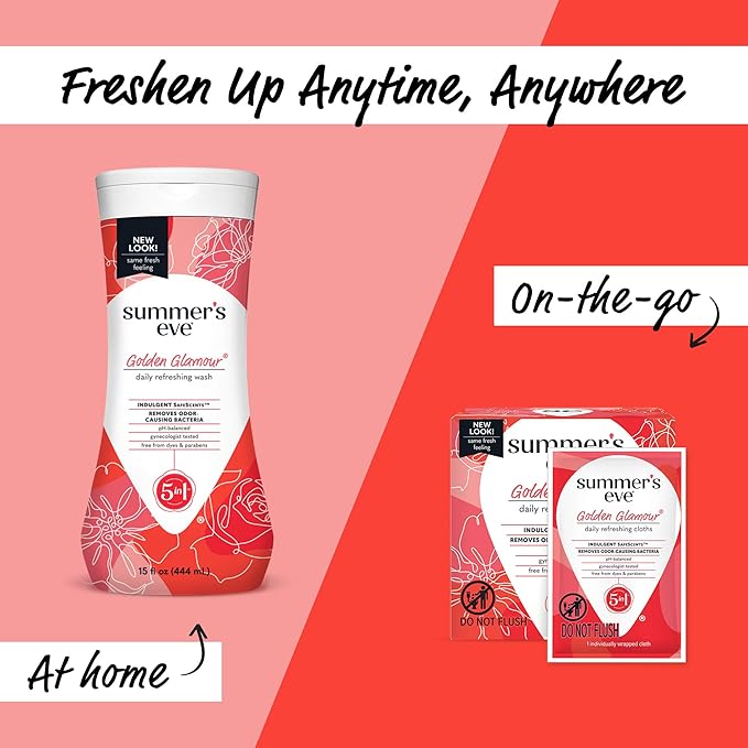Summer's Eve Golden Glamour All-Over Daily Feminine Wash, pH-Balanced Body Wash - Image 5