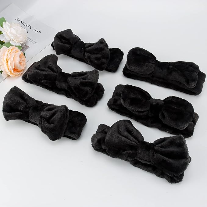 Casoty 6 Pcs Black Spa Headband, Bow Hair Band, Hair Band - Image 9
