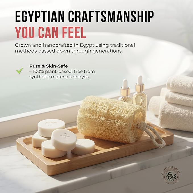 CraftsOfEgypt Natural Loofah Sponge – Egyptian Luffa Body Scrubber Pack of 4 - Image 7
