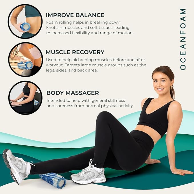 Oceanfoam Ripple Travel Foam Roller Firm Mini Foam Roller - Image 6