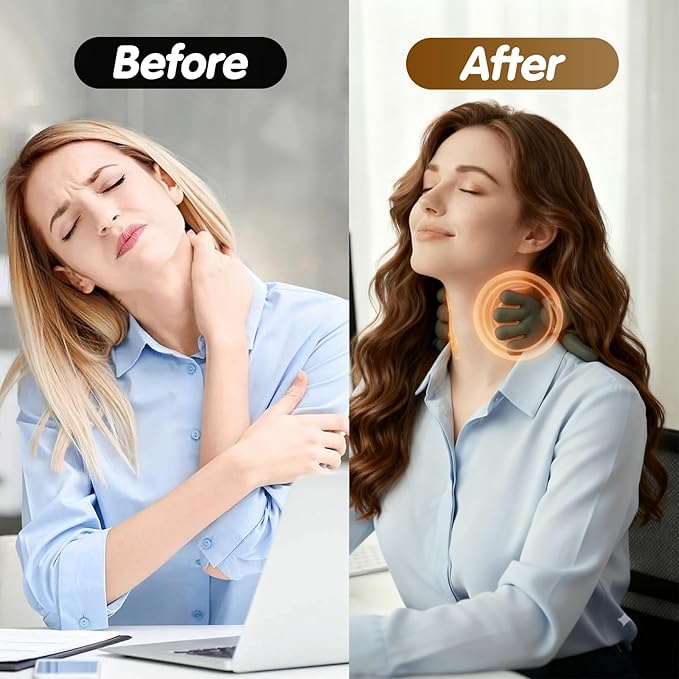 Siasoo Neck Massager With Heat-Wireless Portable Shiatsu Neck and Shoulder Deep - Image 6