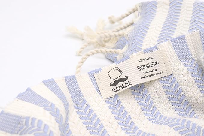 Bazaar Anatolia Turkish Beach Towel – 100% Cotton, Quick Dry, Sand Free Striped - Image 8