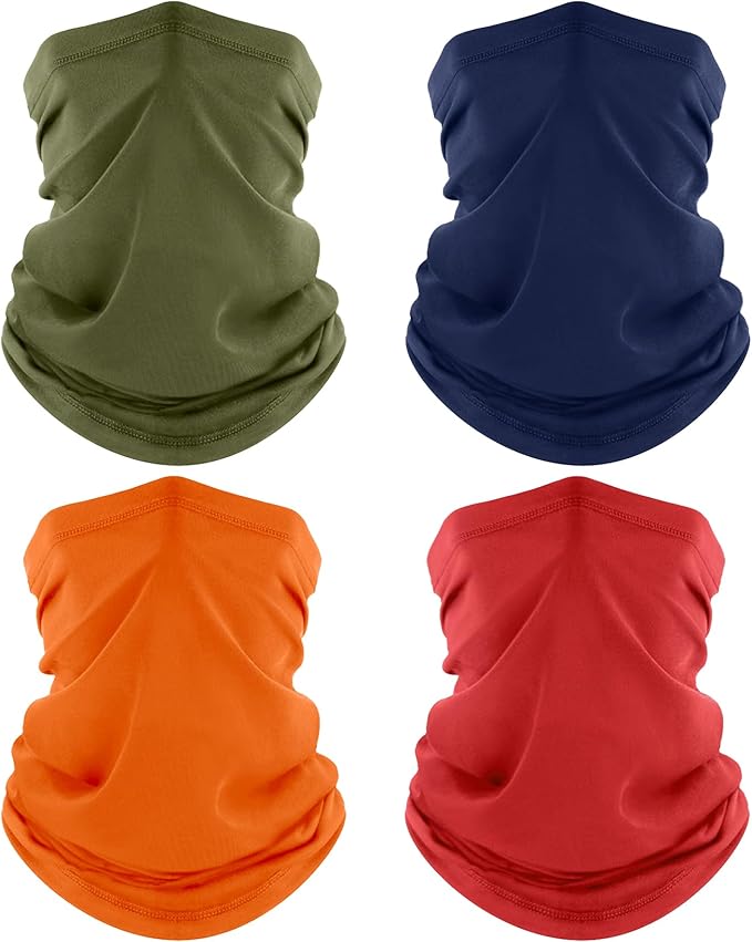 ROXUN 4 Pack Neck Gaiter, Cooling Breathable Face Mask UV Protection Scarf by Roxun