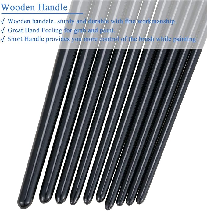 BOSOBO Paint Brushes Set, 4 Pack 40 Pcs Round Pointed Tip Paintbrushes Nylon - Image 4