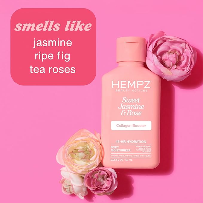 Hempz Mini Collagen-Infused Jasmine & Rose Body Moisturizer, 2.25 oz - Image 4