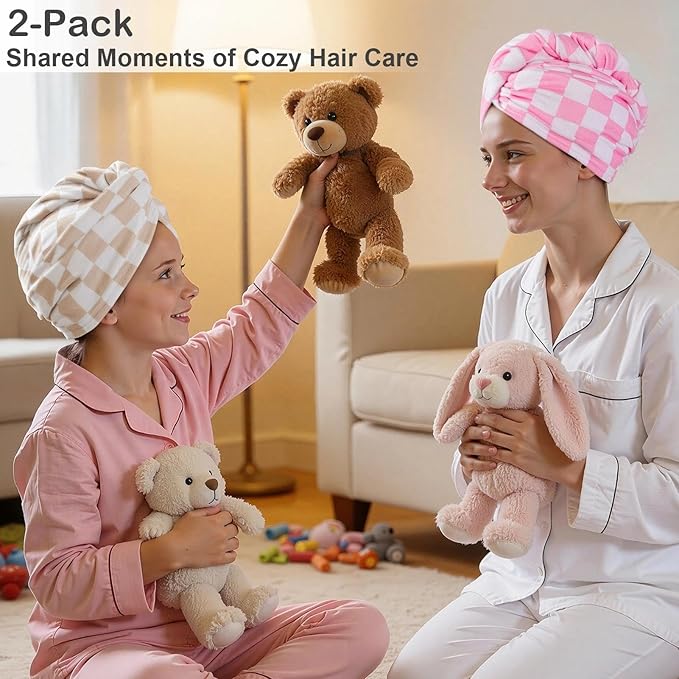 2 Pack Microfiber Hair Towel Wrap - Image 5