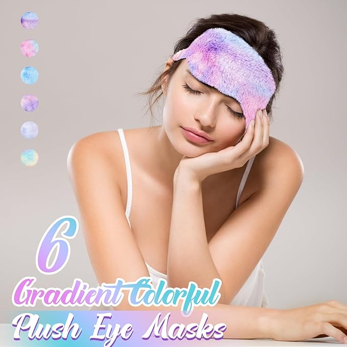 Geyoga 36 Pcs Plush Sleep Eye Mask Silk Furry Eye Covers - Image 5