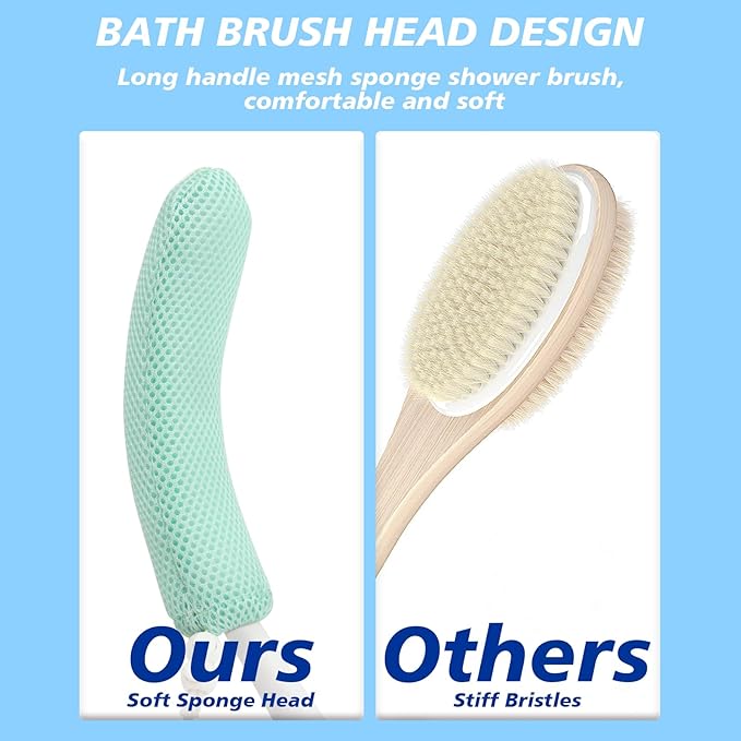 Back Scrubber for Shower，Mesh Sponge Body Shower Brush - Image 11