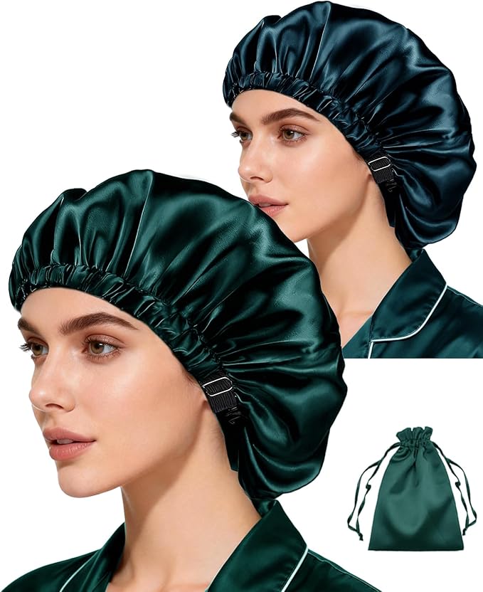 3Pcs Hair Bonnets For Sleeping Satin Bonnet For Women Silk Bonnets Womens Curly - Image 4