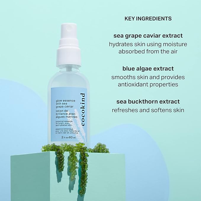 Cocokind Glow Essence with Sea Grape Caviar, Hydrating Primer and Facial Mist - Image 3