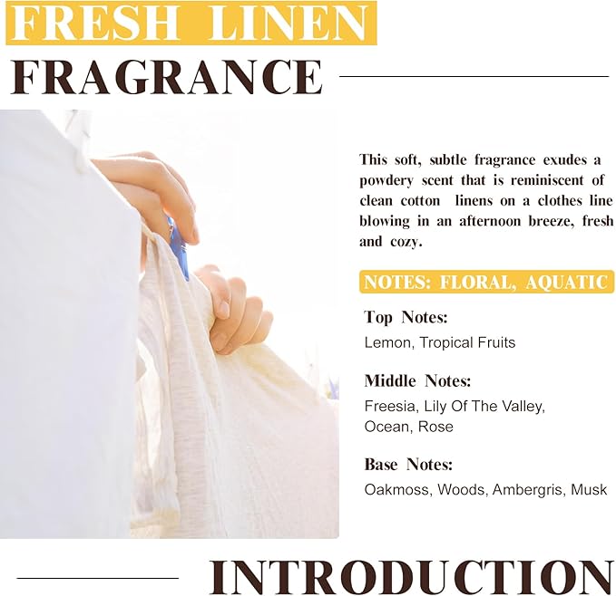 EUQEE Fresh Linen Fragrance Oil 60ml Premium Fragrance Essential Oil - Image 3