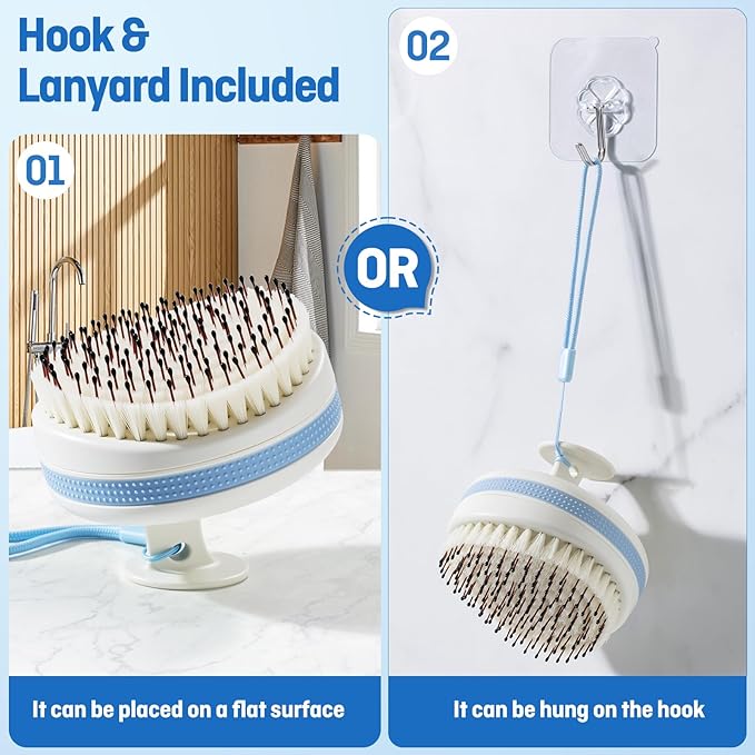 Scalp Massager with Double-Layer Bristles, Anti-Slip Rich-Lathering Hair - Image 8