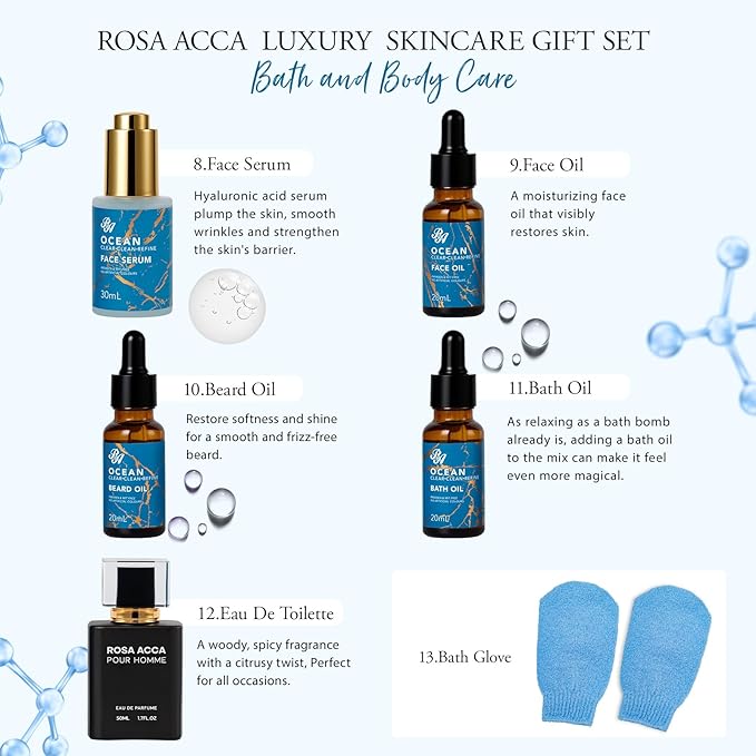 30 Pcs Men Face Skin Care Set for Men, Father's Day Gifts, Spa & Self-Care Gift - Image 4