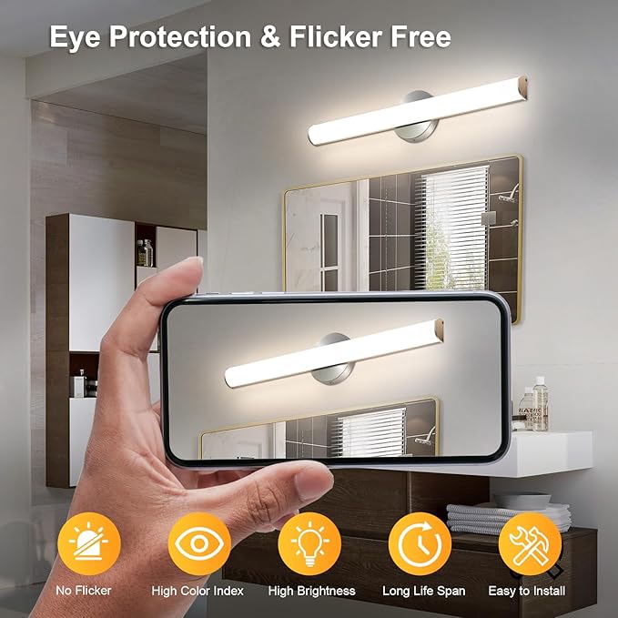 OOWOLF LED Bathroom Vanity Light 4Pack, 16W 24inch Bathroom Lights Fixture - Image 3