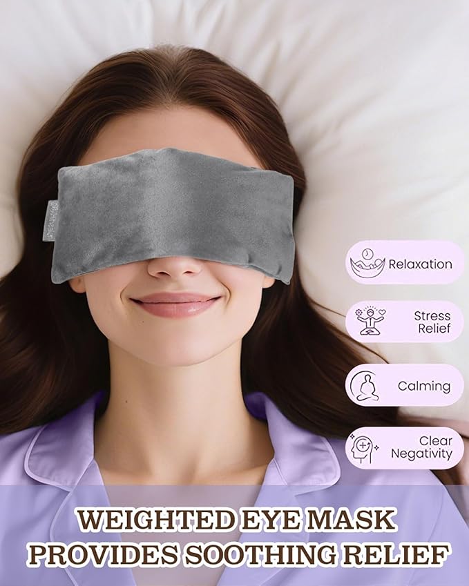 Lavender Eye Pillow for Relaxation, Sleep – Weighted Eye Mask for Headache - Image 2