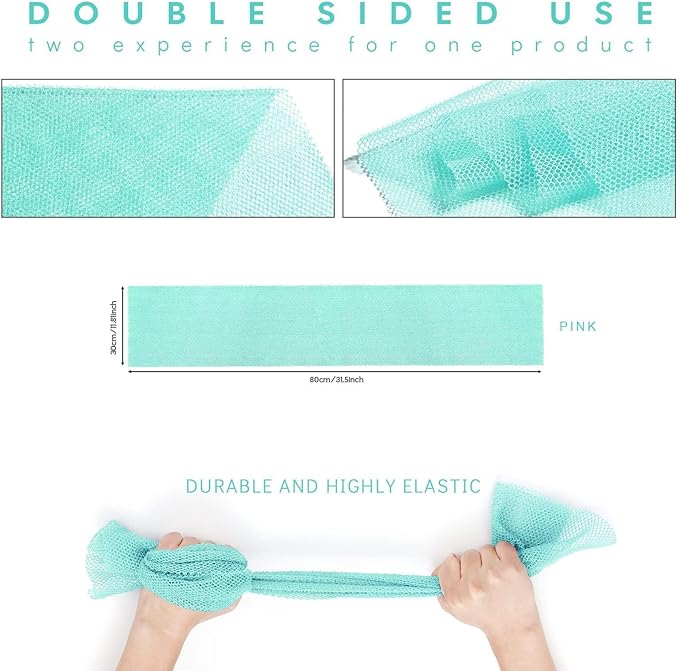 UJFQBH African Bath Sponge African Net Long Net Bath Sponge Exfoliating Shower - Image 3
