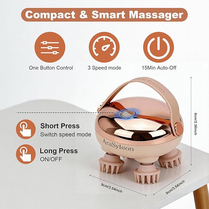 Electric Scalp Massager, Head Massager Relaxes Scalp Pressure & Promotes Hair - Image 4