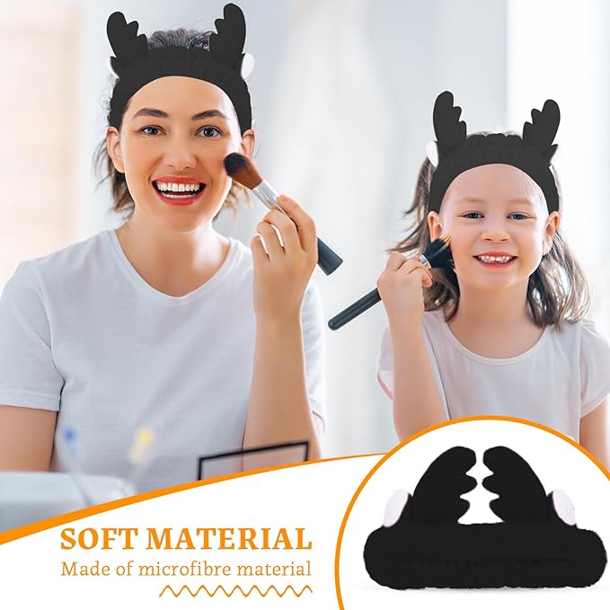 Jowmoy Cute antlers Headband Frog Eye Elastic to Wash Face - Image 6