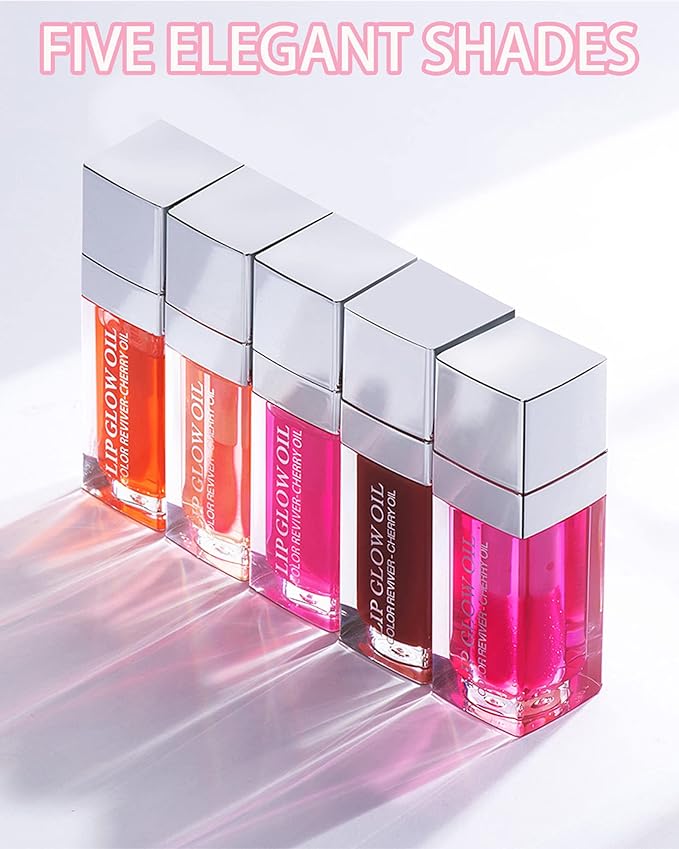 Hydrating Plumping Lip Glow Oil, Tinted Lip Gloss, Transparent Toot Lip Oil - Image 7
