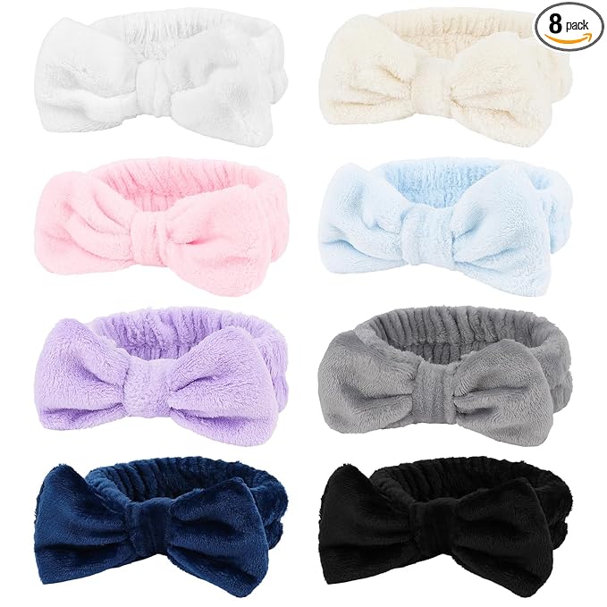 8 Pack Spa Headband for Washing Face Stocking Stuffers Skincare Headbands Bulk by TIOSRU