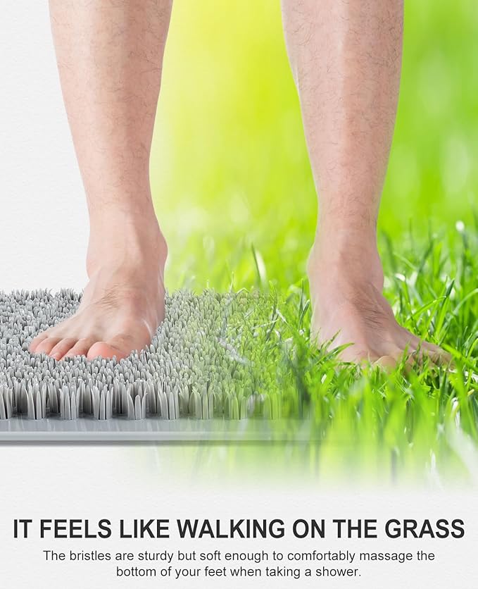 OTHWAY Non Slip Grassy Bathtub Mat : 25.6X13.4 inches Sturdy But Soft Bath - Image 5